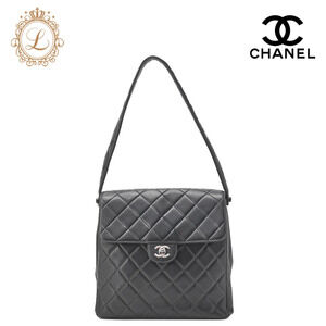 Chanel Matelasse Double Face Shoulder Bag Black Lambskin